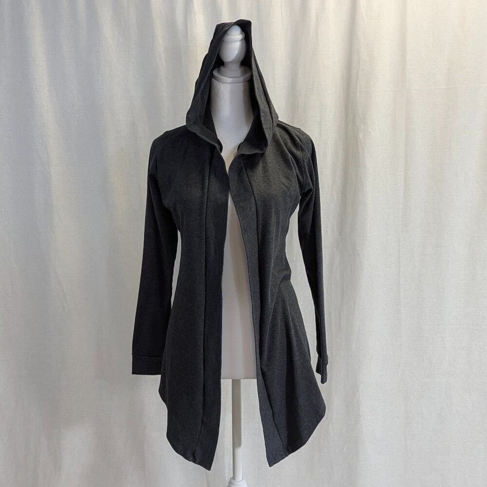 Necessitees Size Small Dark Gray Open Hooded Cardigan